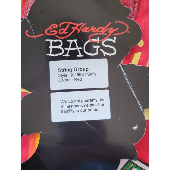 Ed Hardy Y2K Sally Embroidered Tote Bag w/ Wallet & Dust Cover Rare NEW Vintage - Picture 9 of 16